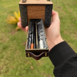 Luxury Churchill Fountain, Rollerball & Damascus Knife Set "It has a drawer!", photo 15