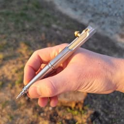Stainless Steel & Brass Bolt Action Pen & Pencil, photo 4