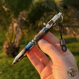 Titanium Bolt Action Pen / Pencil & Brass Lego Head