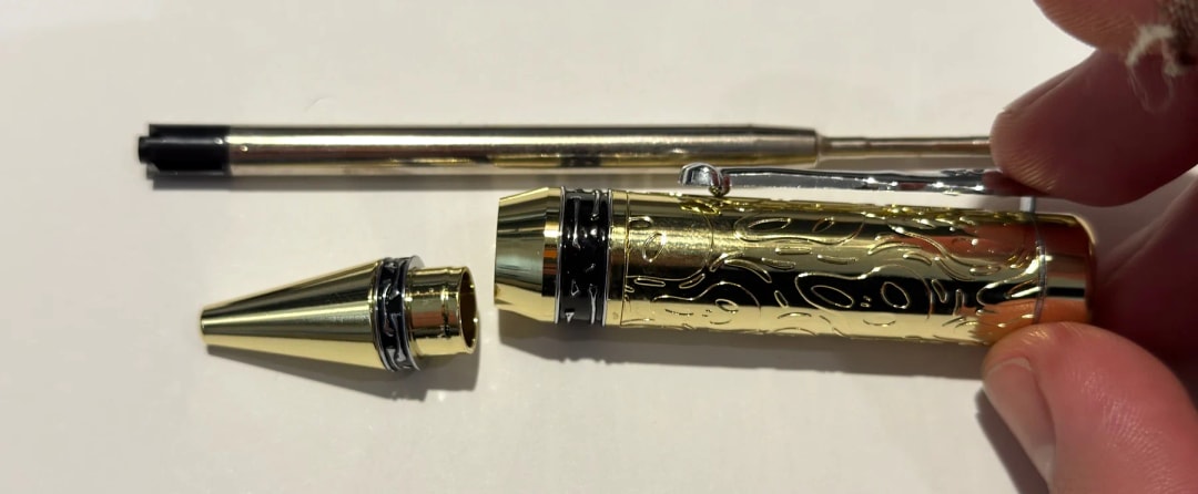 Gold finish components with chrome accents