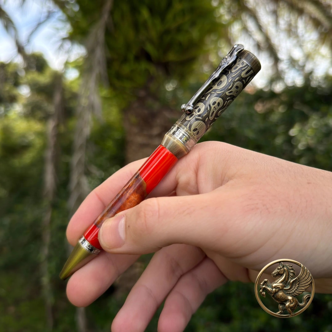 Spooky Twist Pen held for writing