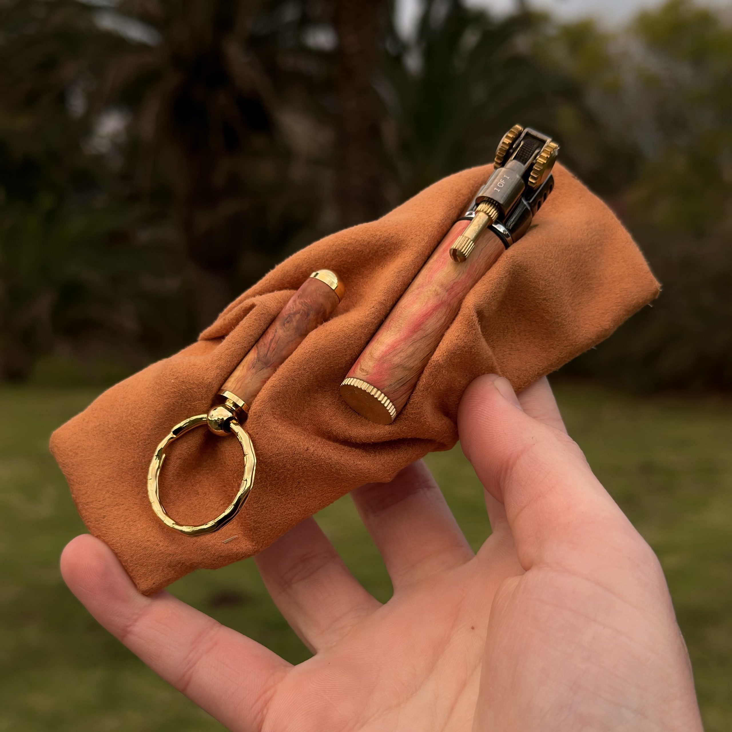 Lighter & Keychain (Box Elder Wood)